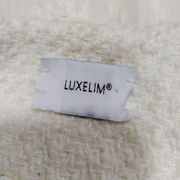 Luxelim Ivory Classic Boucle Wool Tweed Gold Tone Buttons Cropped Jacket Size XS - Picture 10 of 14